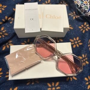 Chloe Pink Oversized Sunglasses